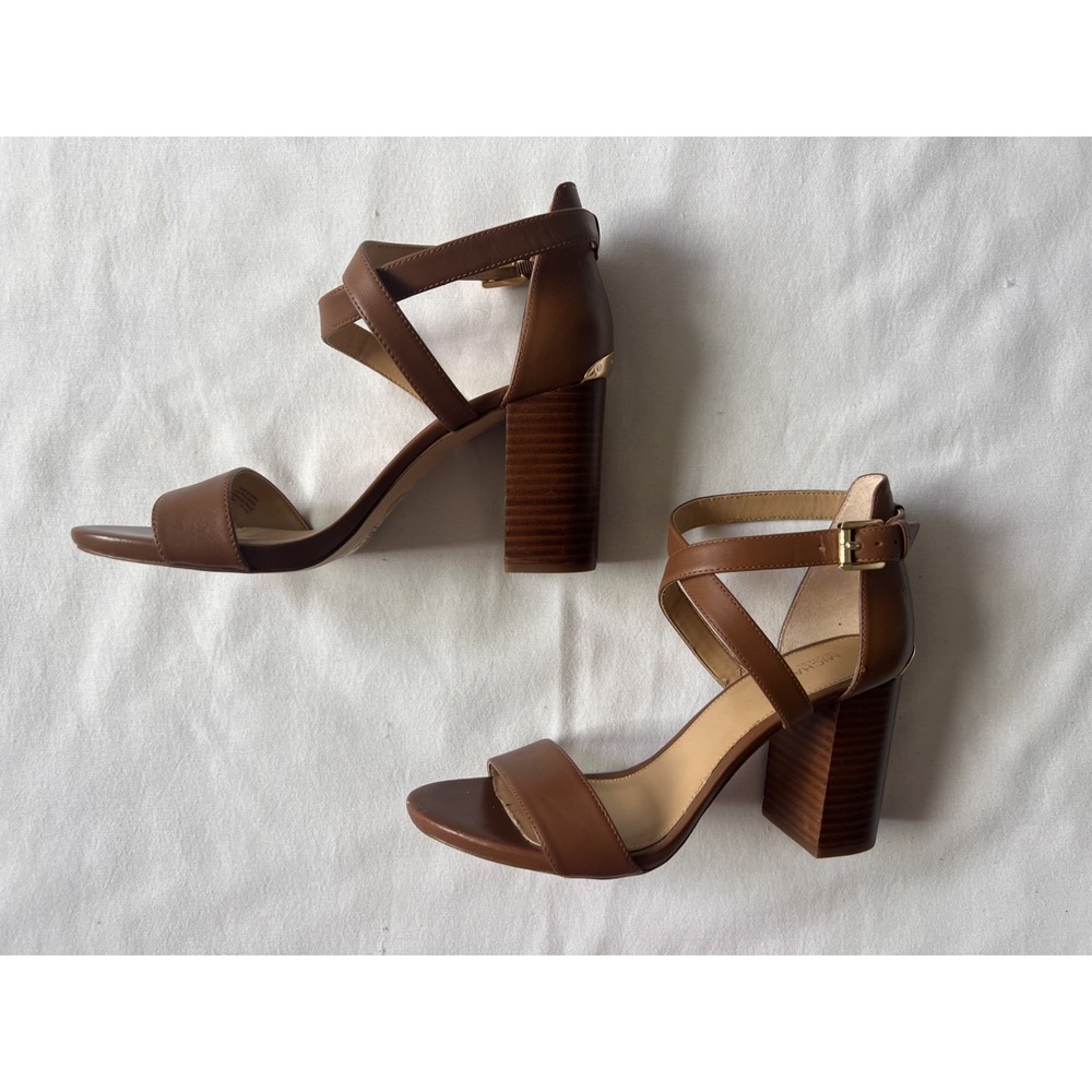 Michael Kors Size 8.5 Ava Patent Leather Crisscross Ankle Strap Stiletto Heels